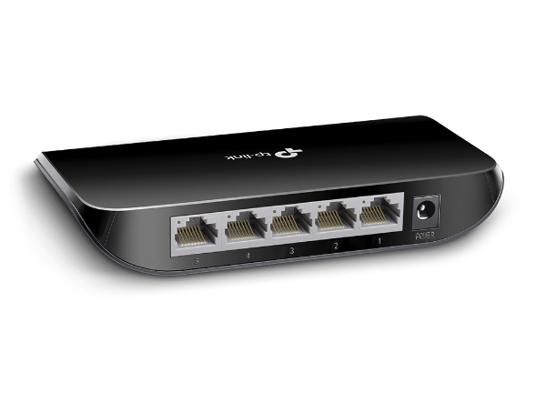 TP-Link 5-port switch backside